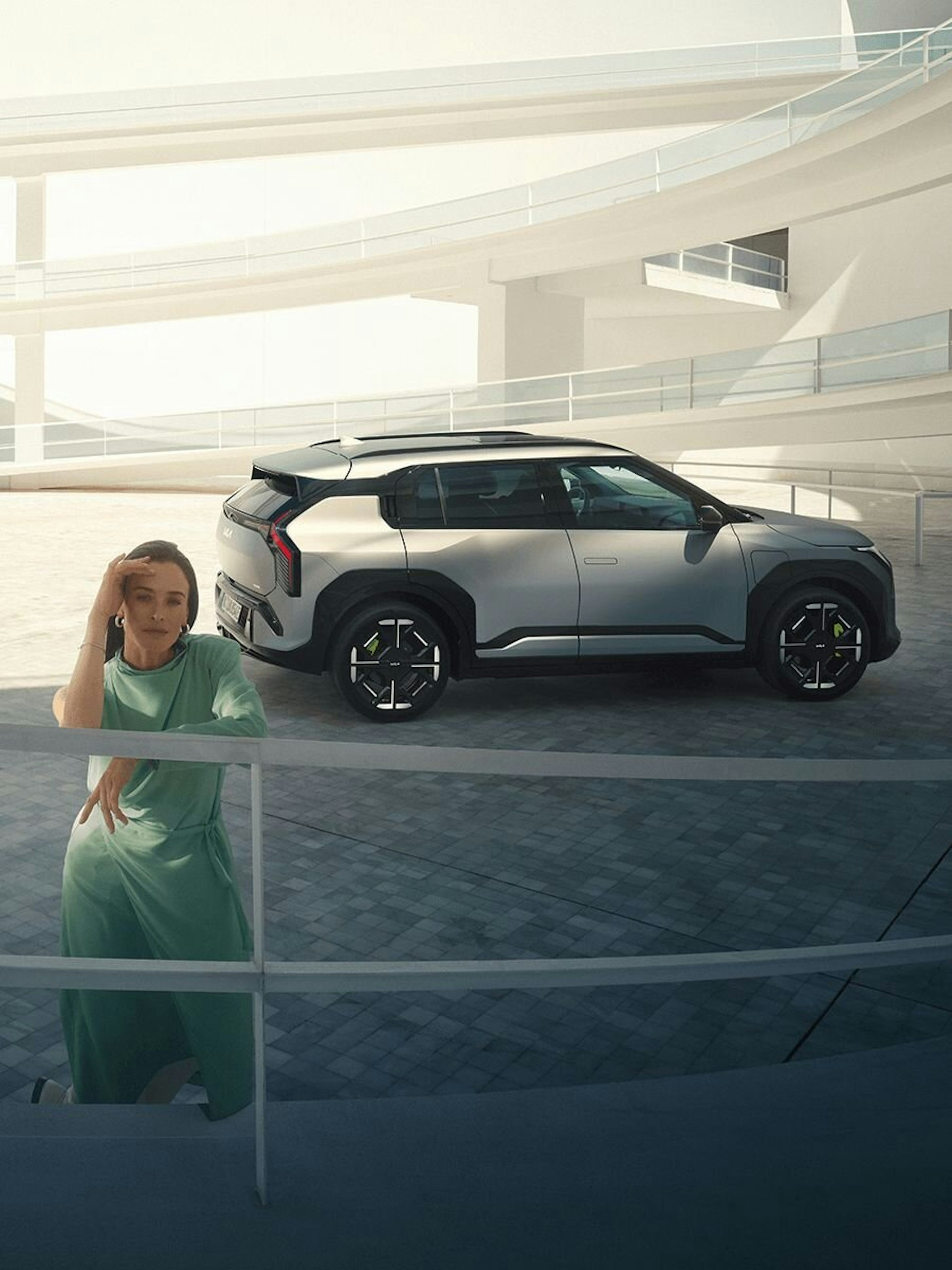 Seitenansicht des Kia EV3 GT