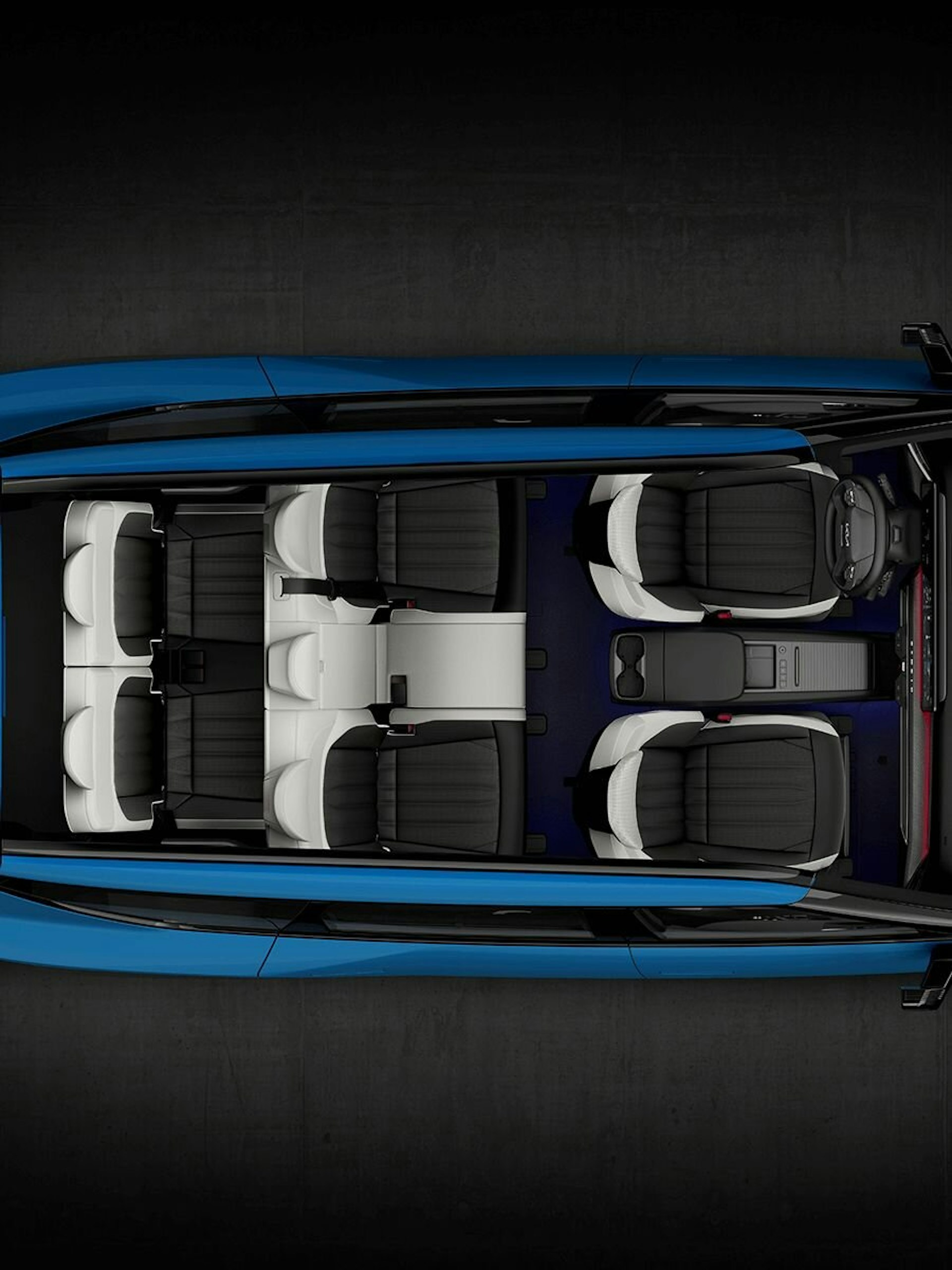 Der Innenraum des Kia EV9 von oben