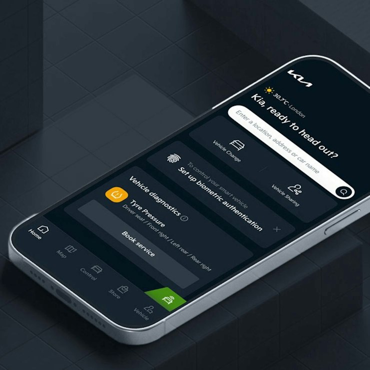 Die Kia App auf dem Smartphone