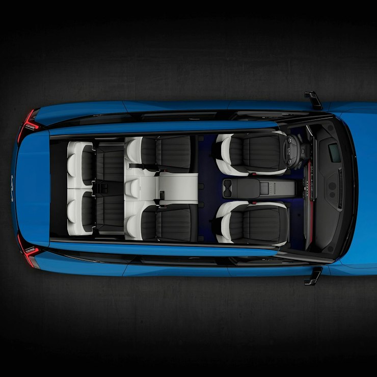 Der Innenraum des Kia EV9 von oben