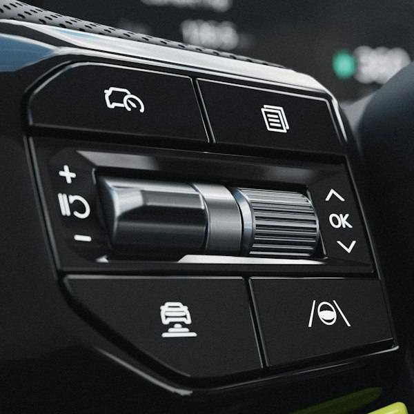Steuerung am Lenkrad des Kia EV9 GT