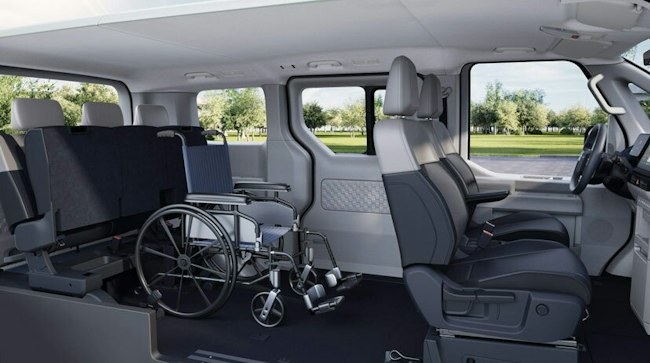 Il Kia PV5 WAV («Wheelchair Accessible Vehicle»)