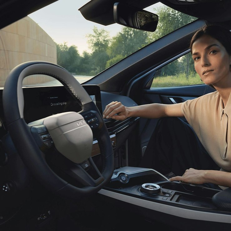 Das Lenkrad des Kia EV6