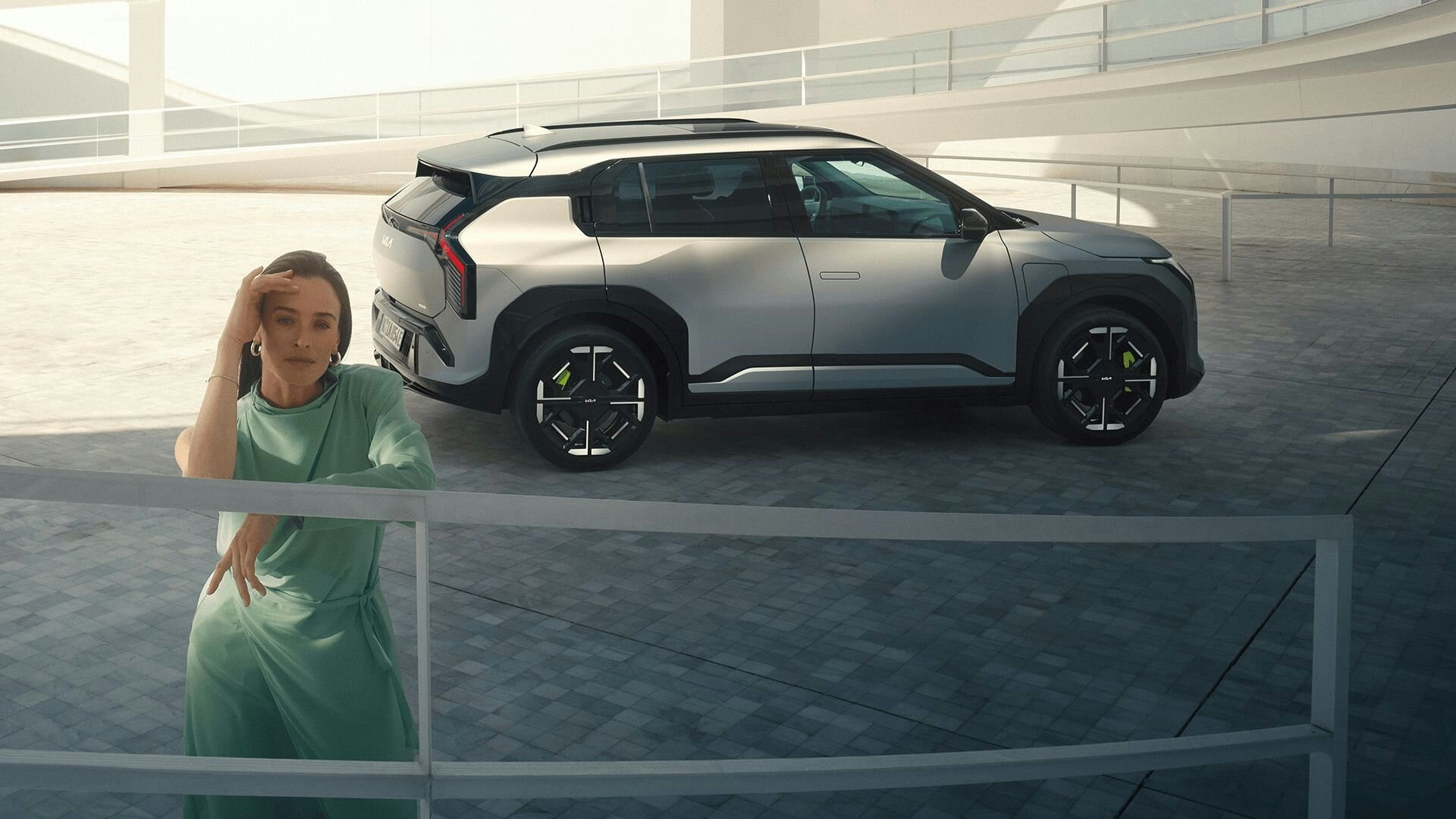 Seitenansicht des Kia EV3 GT
